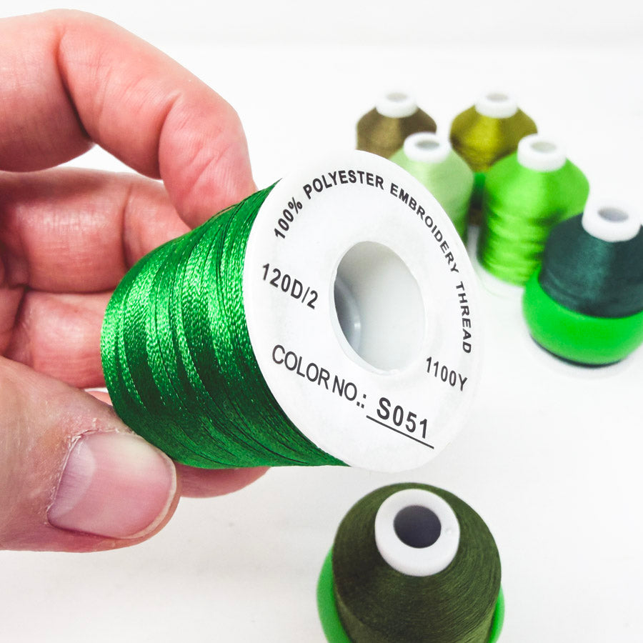 Green Series – Polyester Embroidery Thread – 1100Y – 120D/2