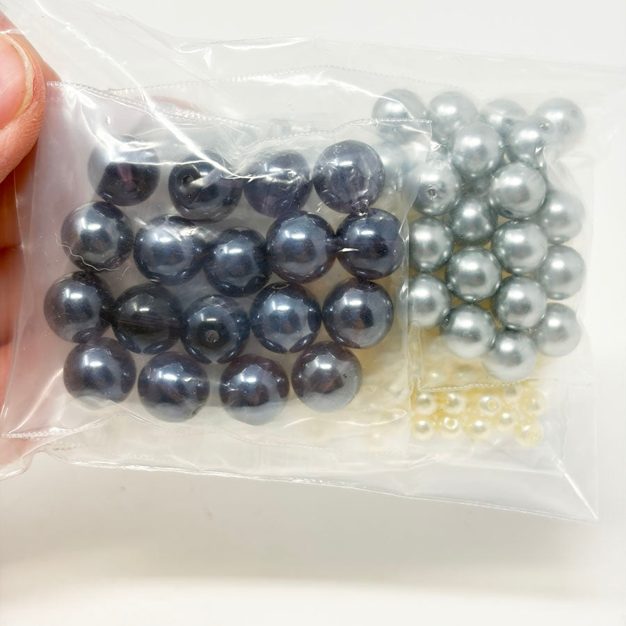 Blues/White Round Pearlized Bead Bundle