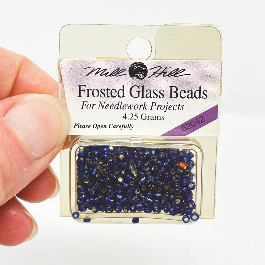 Mill Hill Blue Frosted Glass Beads