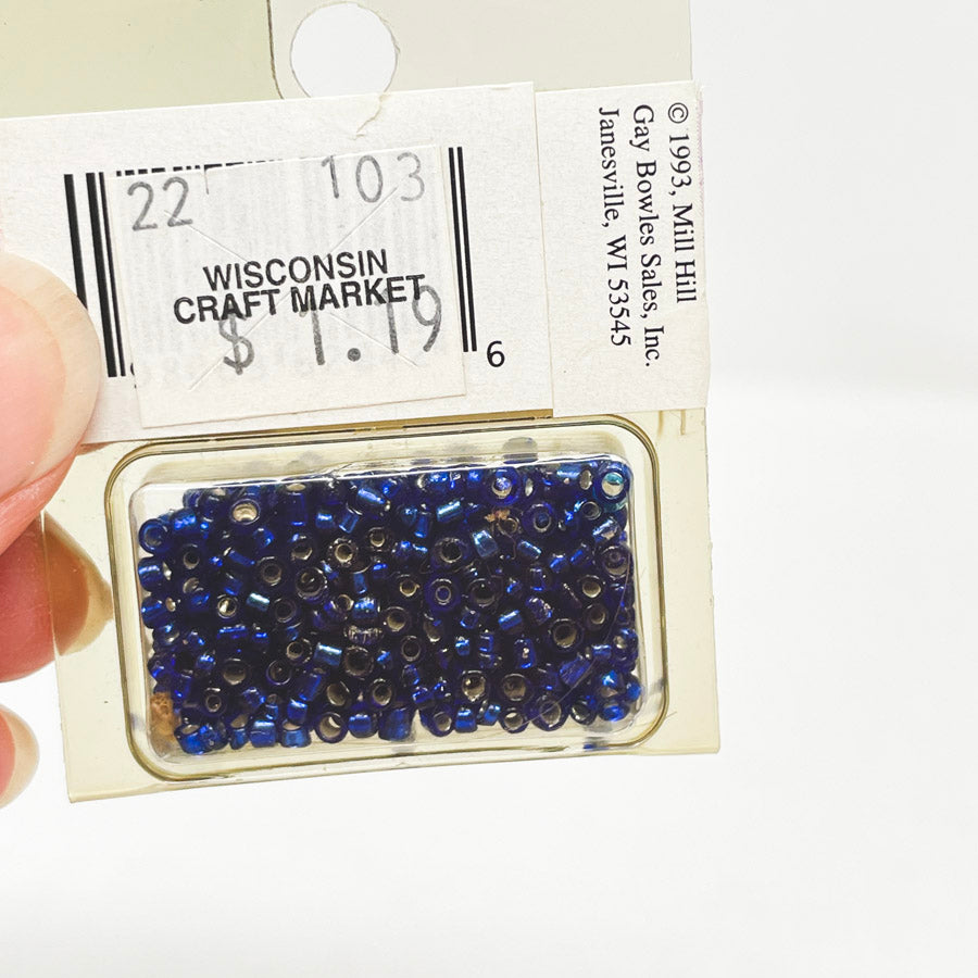 Mill Hill Blue Frosted Glass Beads