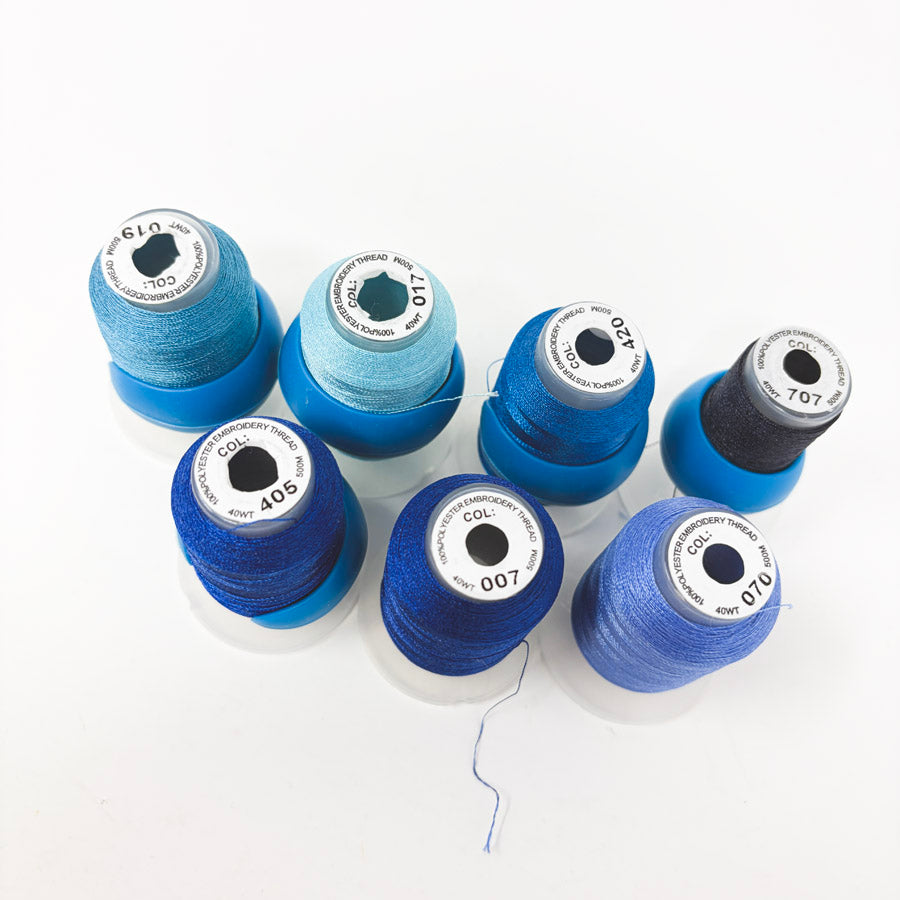 Blue Series 40WT – Polyester Embroidery Thread – 500M