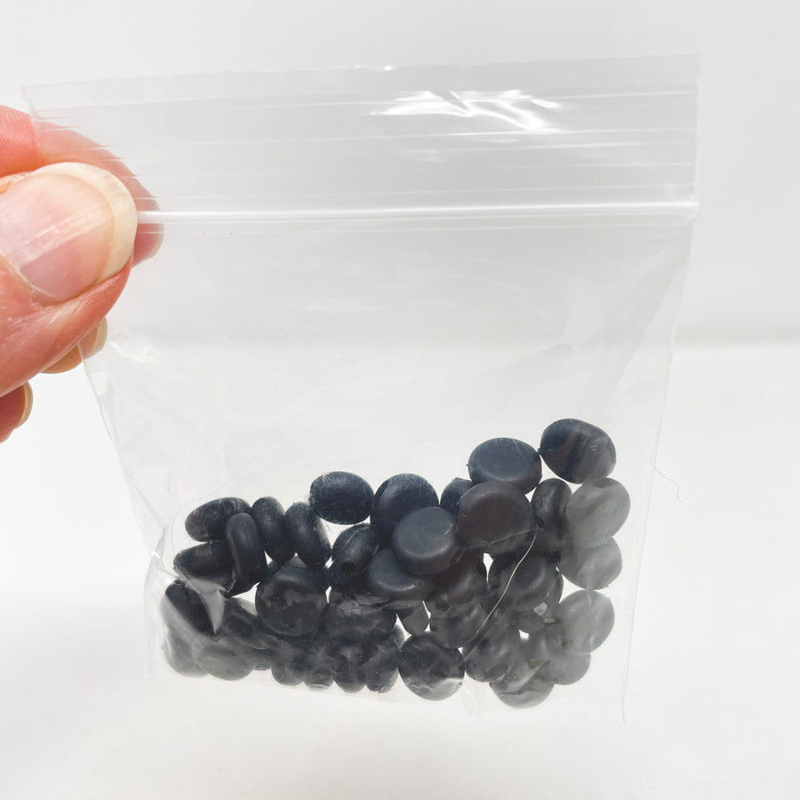 Black Rubber Beads