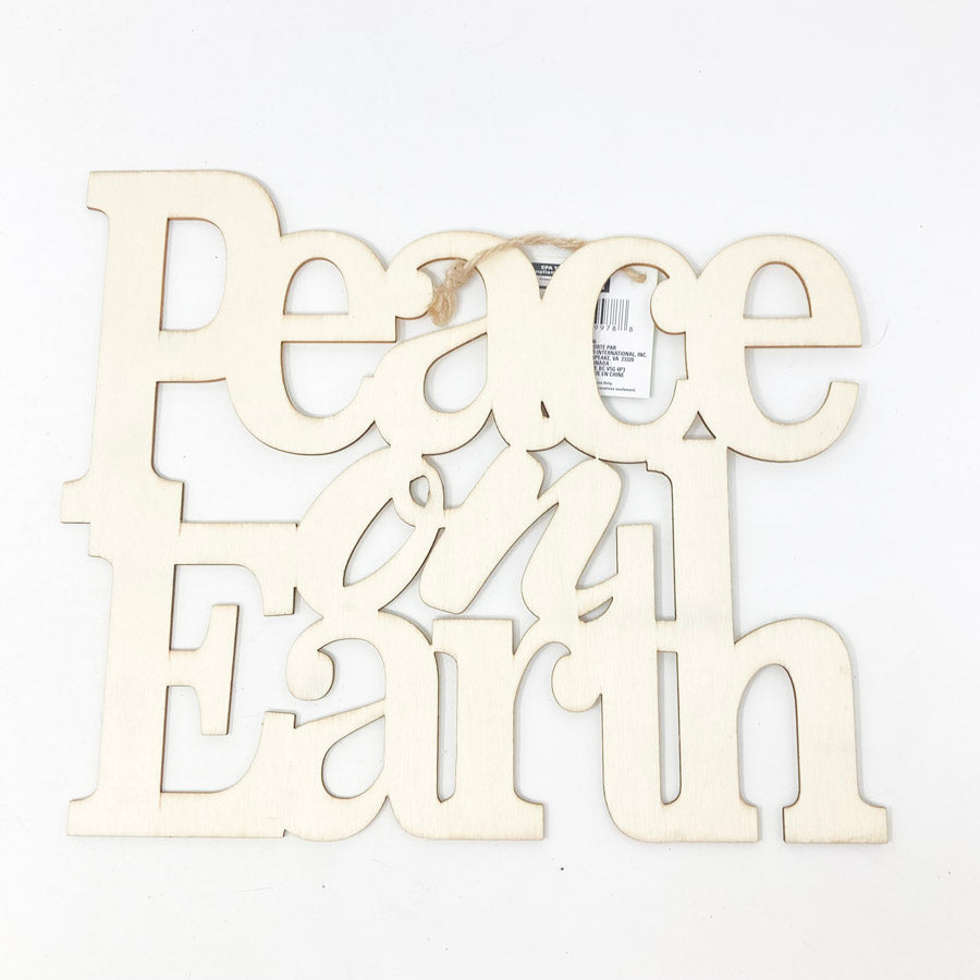Peace On Earth Wood Hanging Decor