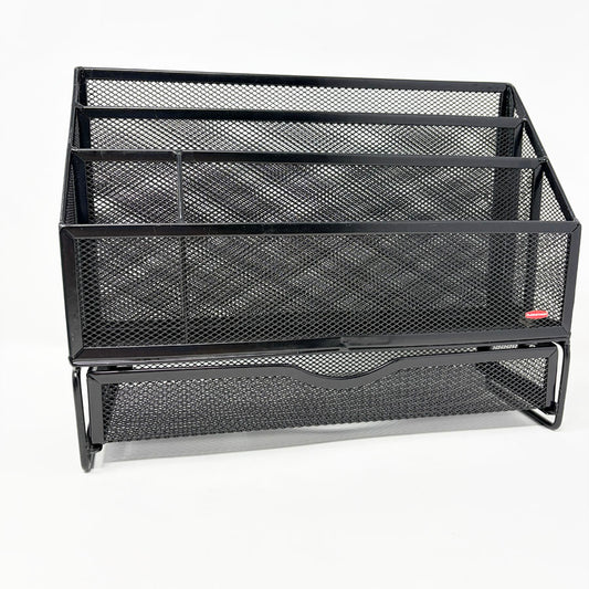 Rubbermaid Black Mesh Desktop Organizer