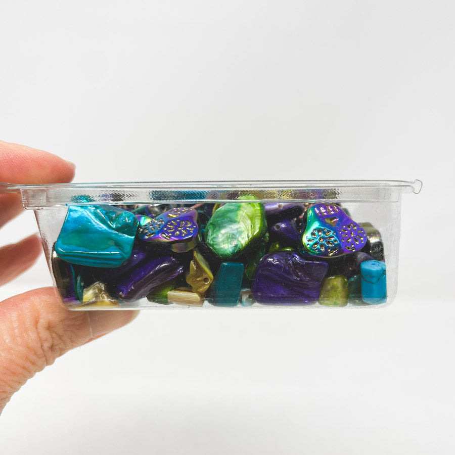 Iridescent Glass and Shell Bead Bundle