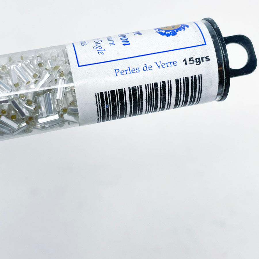 Vial of Silver Tube Beads