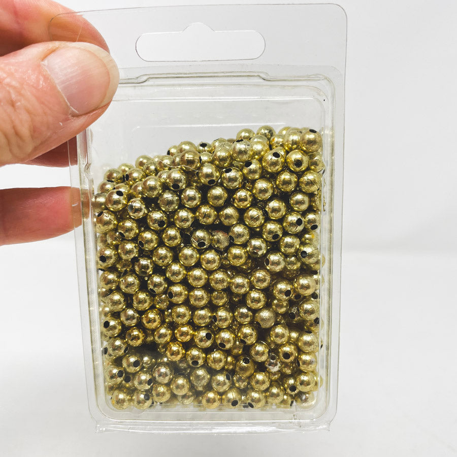 Gold Round Plastic Beads