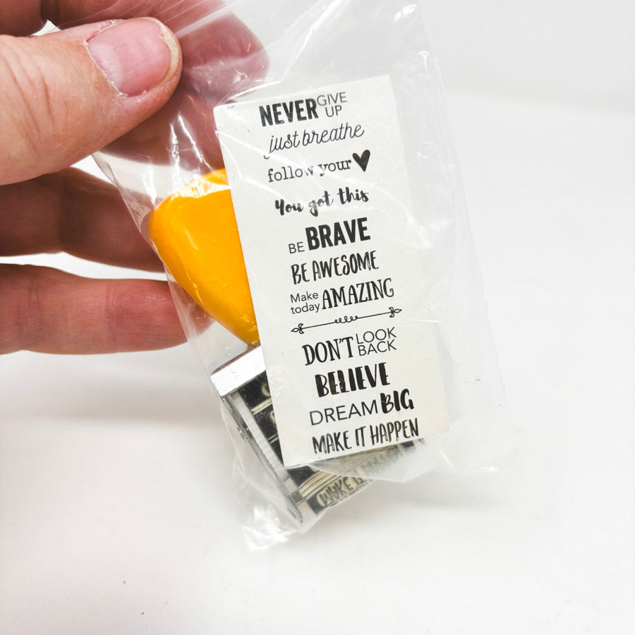 Library Style Stamp with Yellow Handle