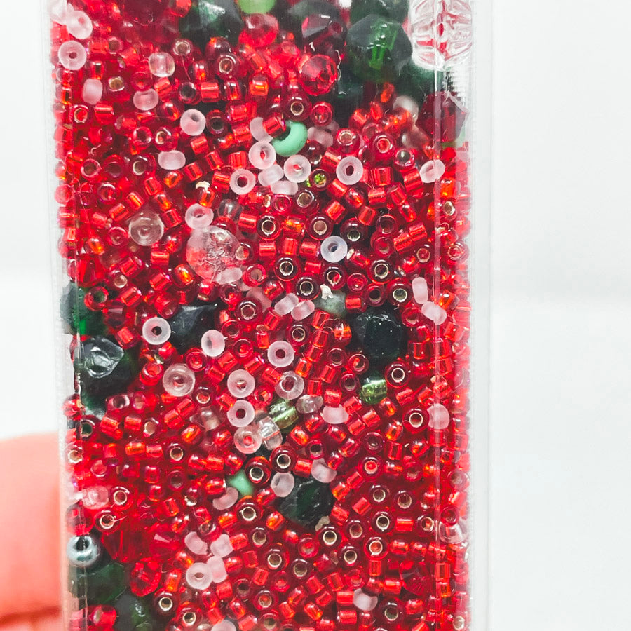 Garnet and Emerald Glass Bead Soup