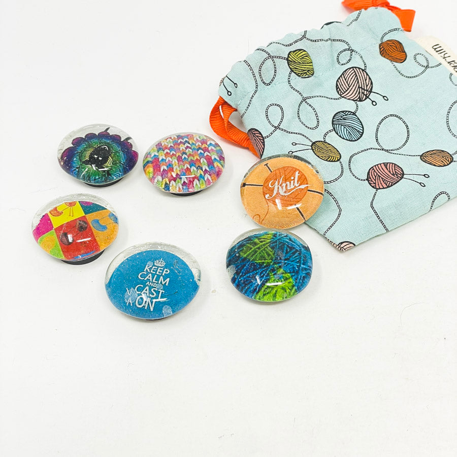 Knitting Themed Magnets in Pouch