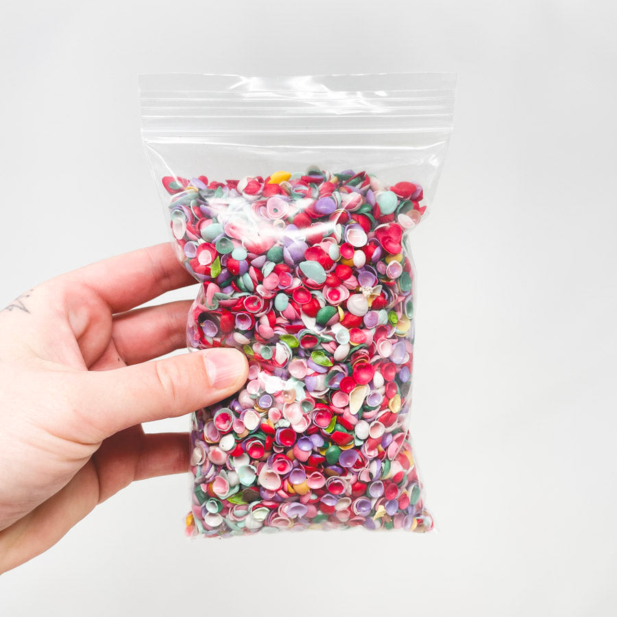Bag of multicolored shells