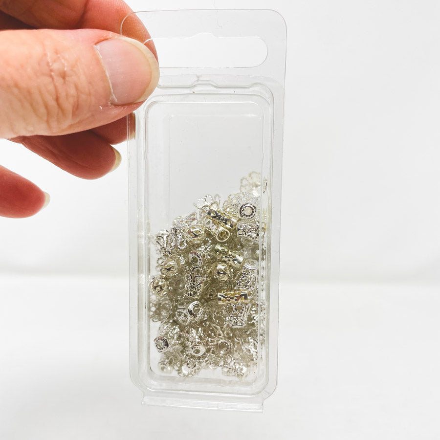Silver Lace Bead Caps