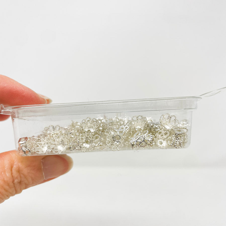 Silver Lace Bead Caps