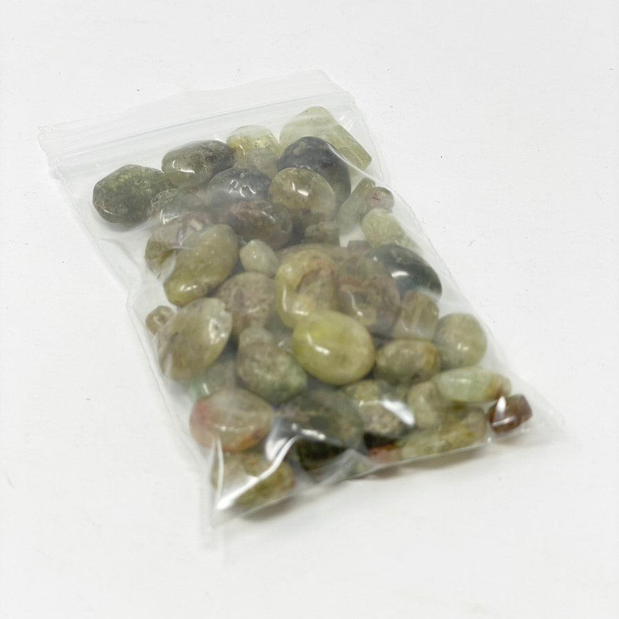 Green Natural Bag Stone/Plastic Beads