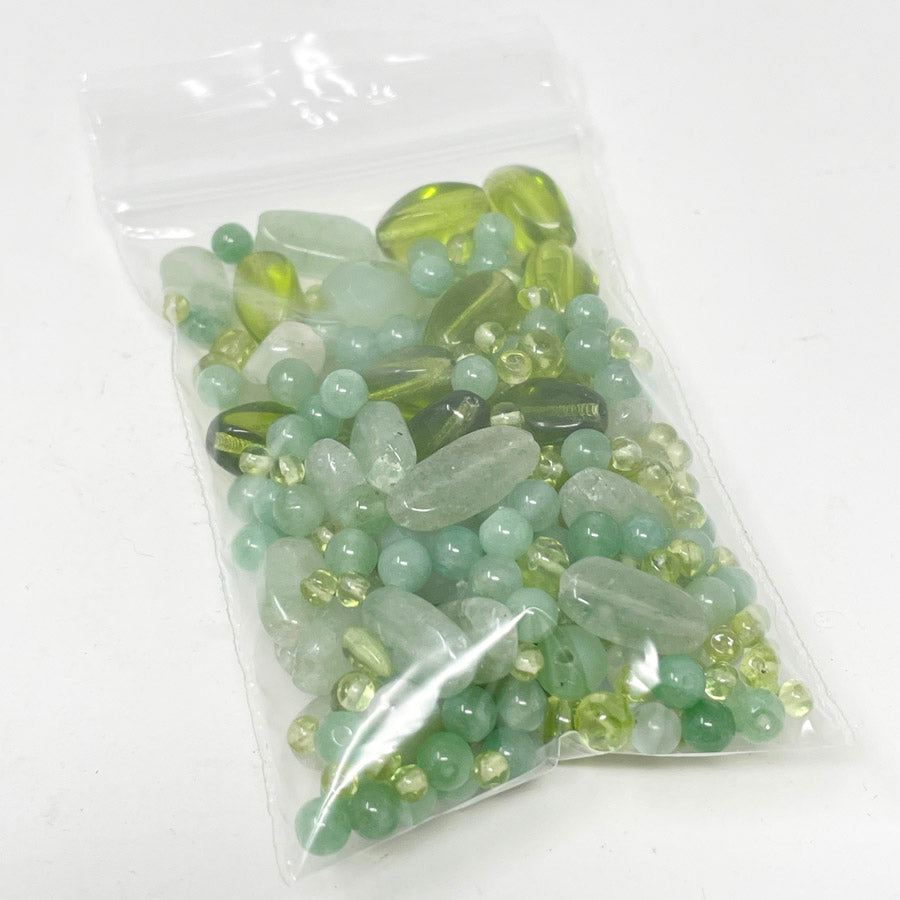 Blue Green Bag Stone/Plastic Beads