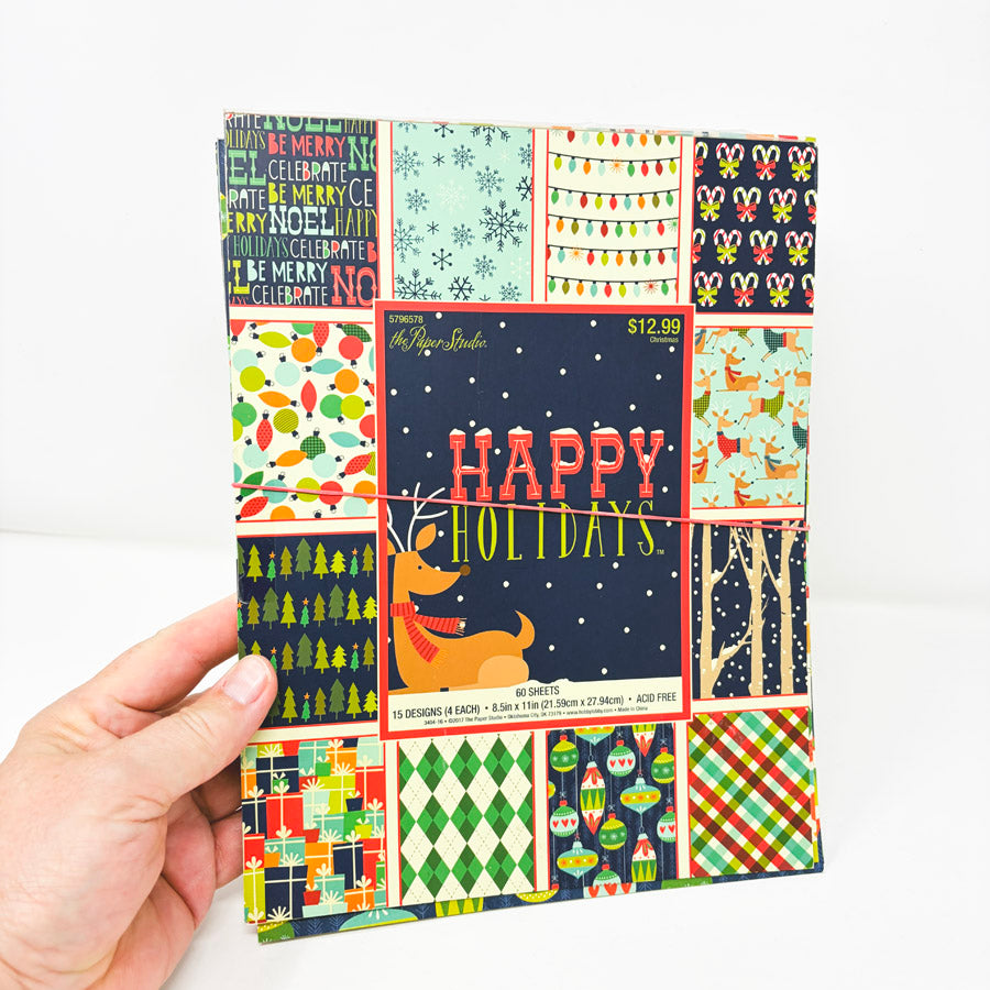 The Paper Studio – 8.5" x 11" Happy Holidays Paper Pack