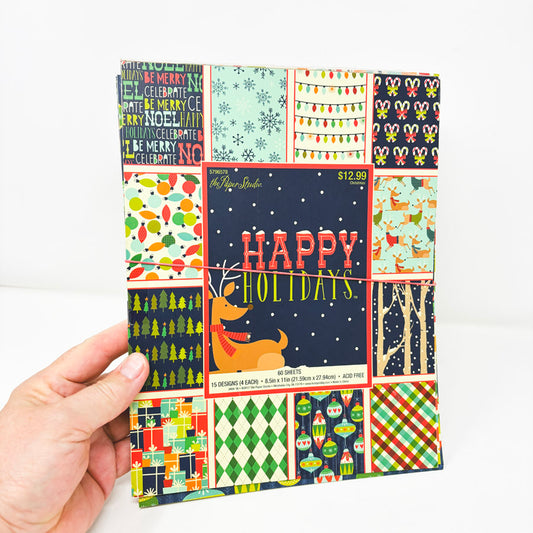 The Paper Studio – 8.5" x 11" Happy Holidays Paper Pack