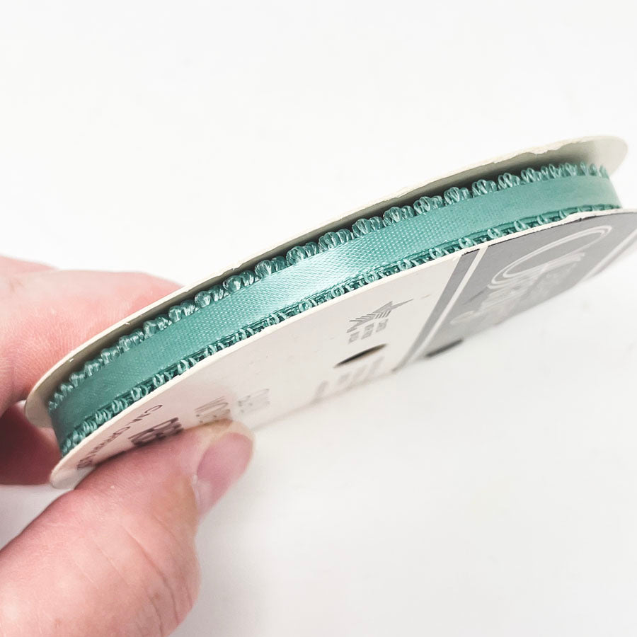 Offray Woven-Edge Feather-Edge Ribbon - Celadon