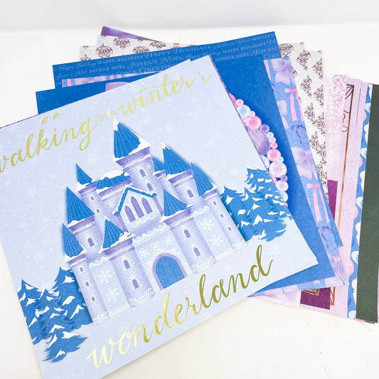 Blue - Purple - Pink and Foil Theme – 12" x 12" Paper Stack