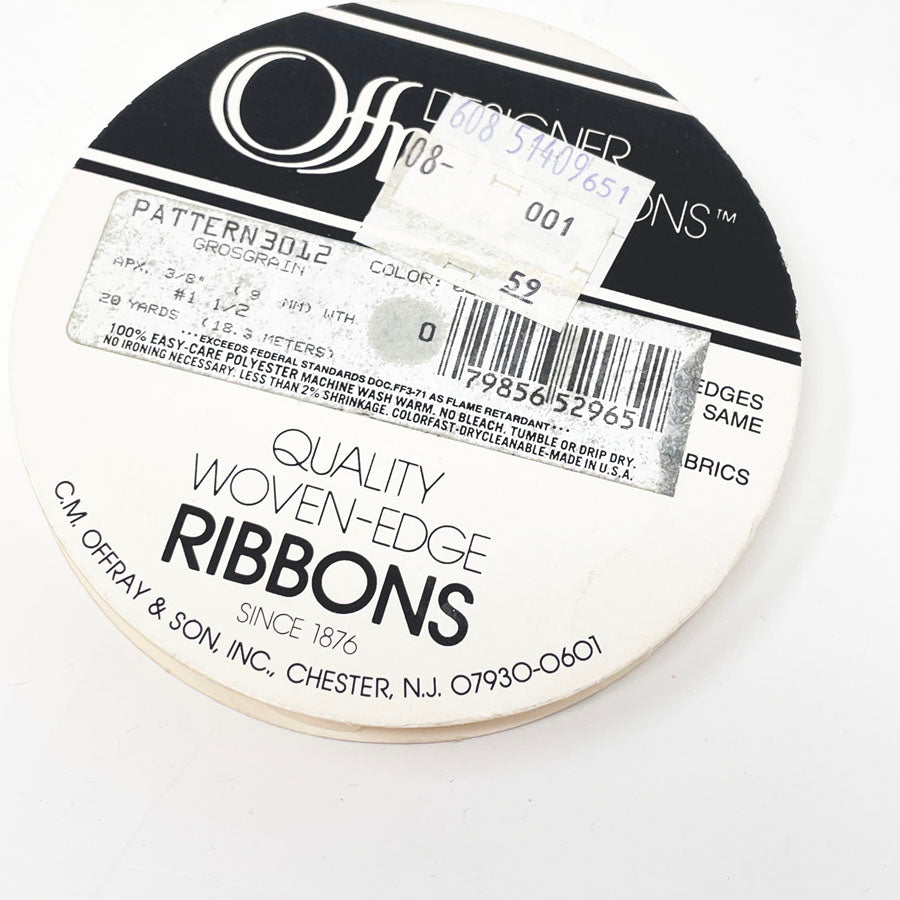 Offray Woven-Edge Grosgrain Ribbon - White