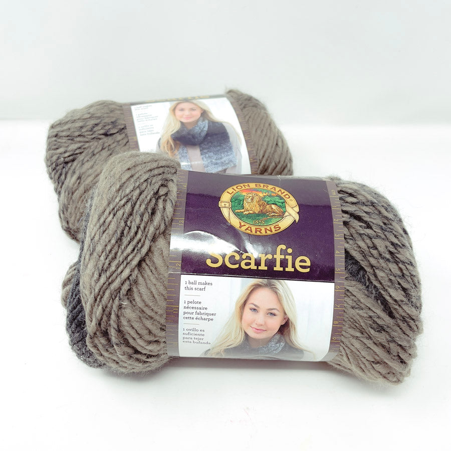 Lion Brand Yarns Scarfie - Taupe Charcoal