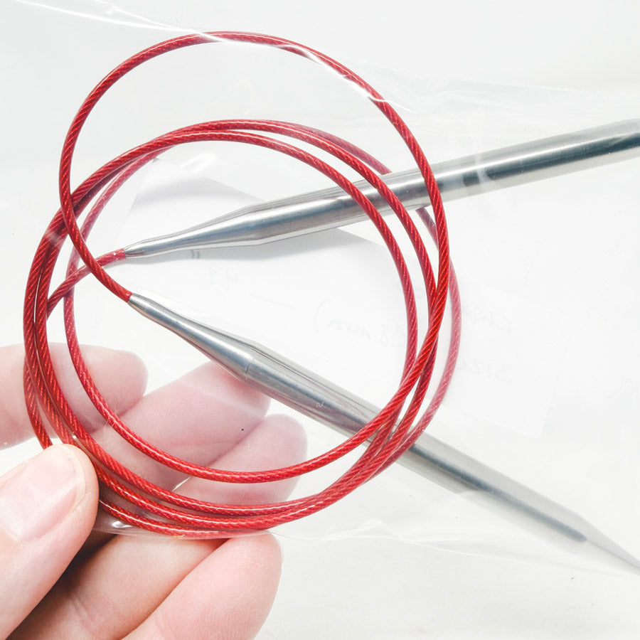 ChiaoGoo 47-Inch Red Lace Stainless Steel Circular Knitting Needles - Size 11 (8mm)