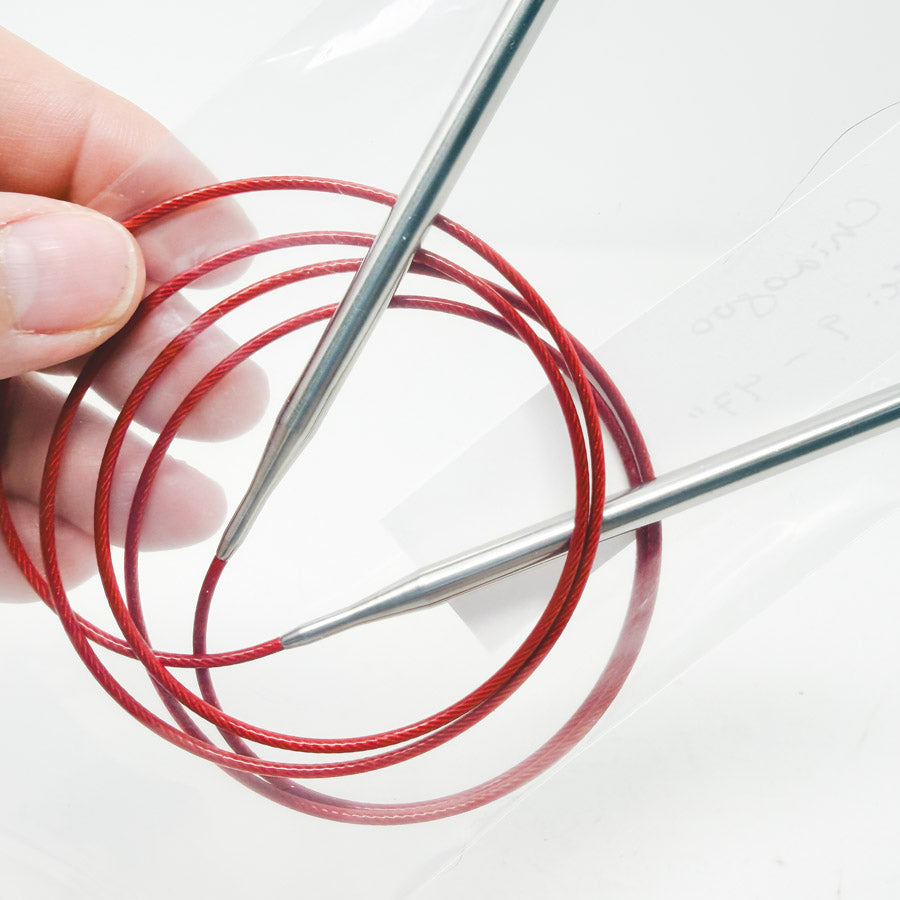 ChiaoGoo 47-Inch Red Lace Stainless Steel Circular Knitting Needles - Size 9