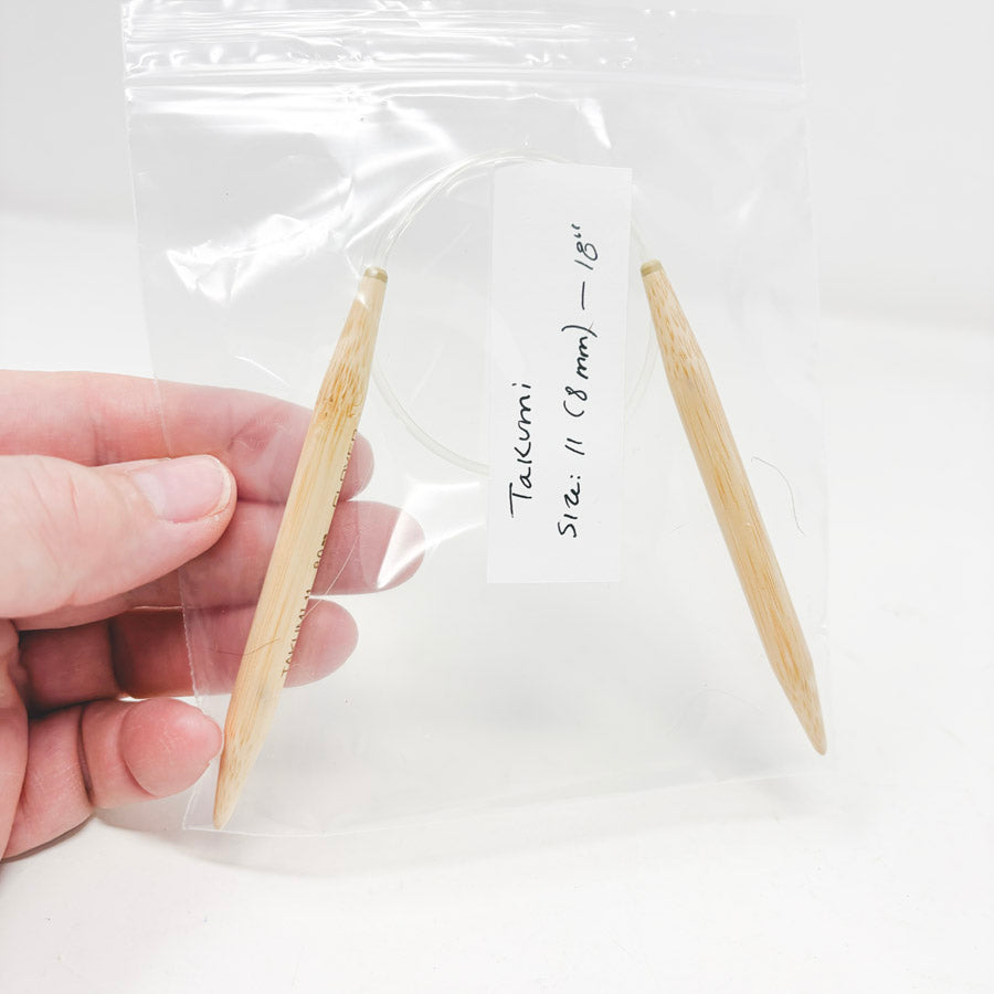 Takumi Bamboo Knitting Needles Circular 18" No. 11 (8mm)