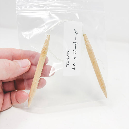 Takumi Bamboo Knitting Needles Circular 18" No. 11 (8mm)