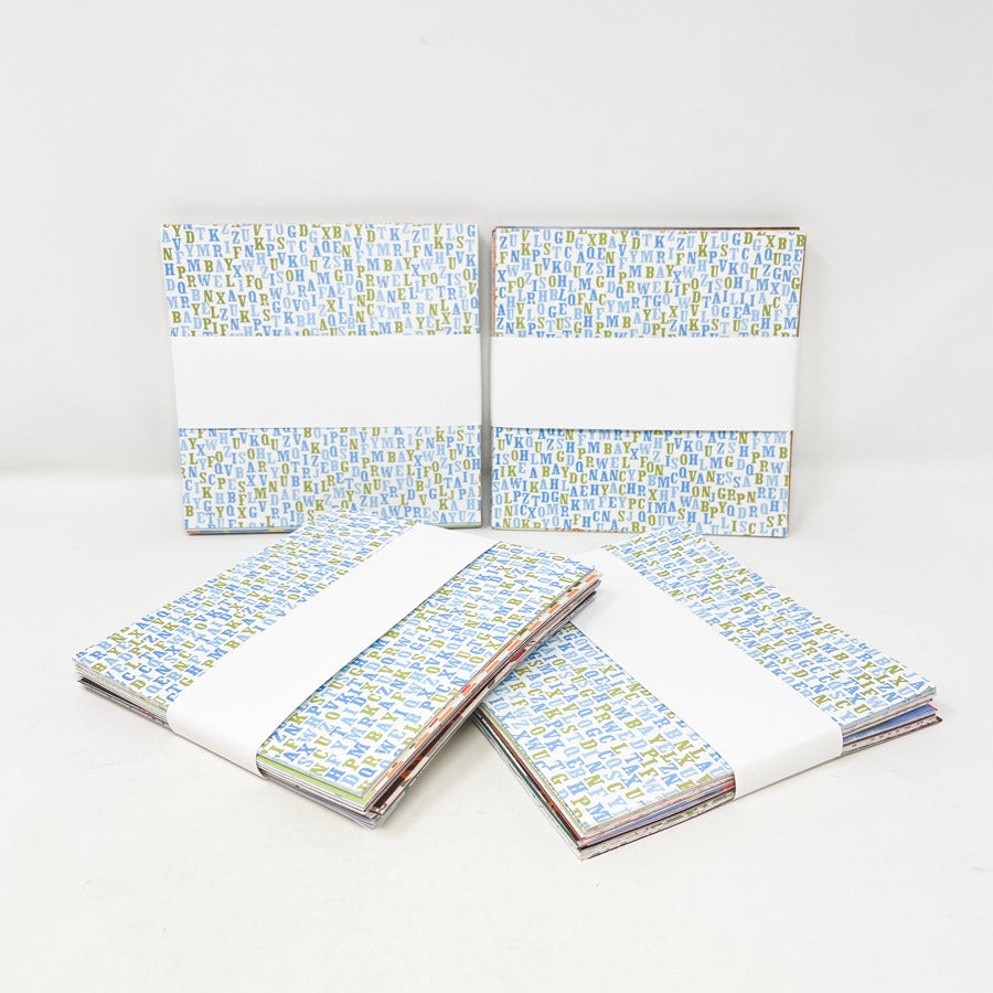 Alphabet Theme – Stack of Cut Scrapbook Paper – 6x6" Pack (1)