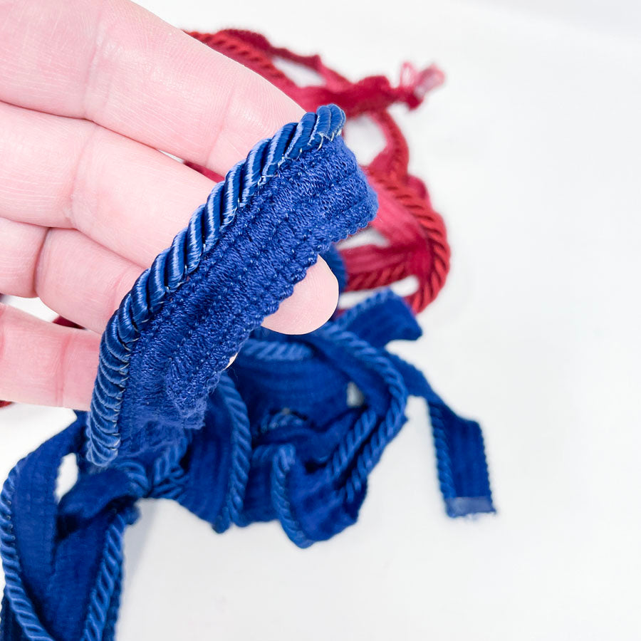 Blue and Red Trim Remnants