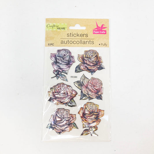 Crafter Squares Metallic Rose Stickers