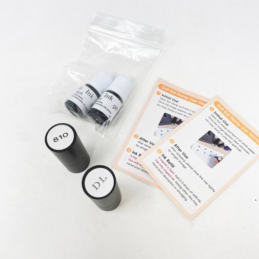 Two Golf Ball Stamper Sets with Indelible Black Ink