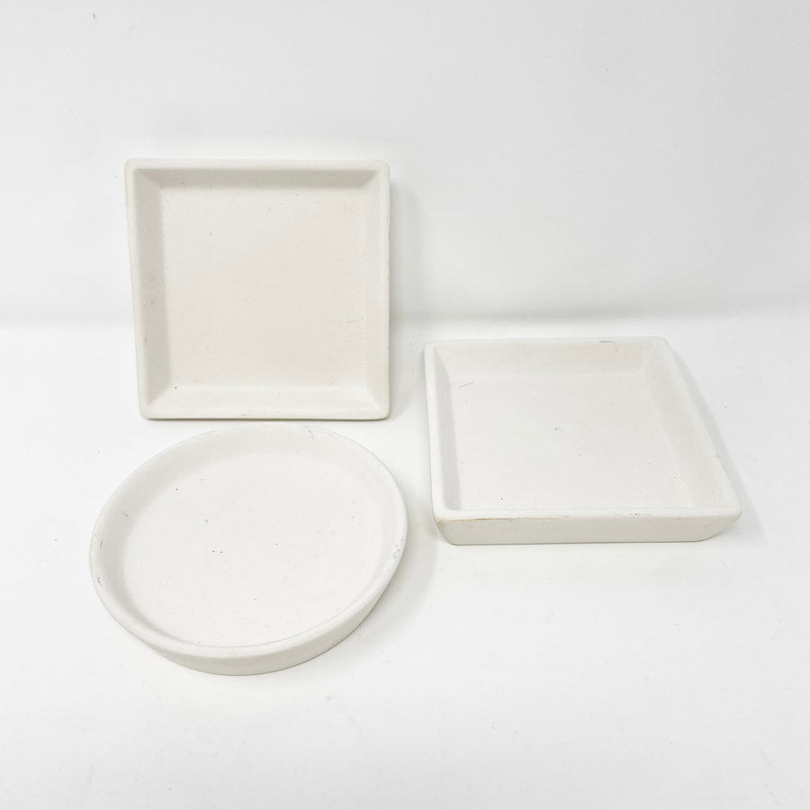 Unfinished earthenware square or circle tray (you pick)