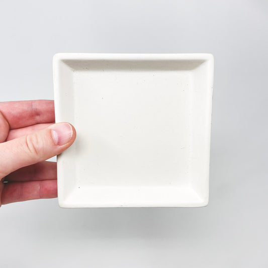 Unfinished earthenware square or circle tray (you pick)