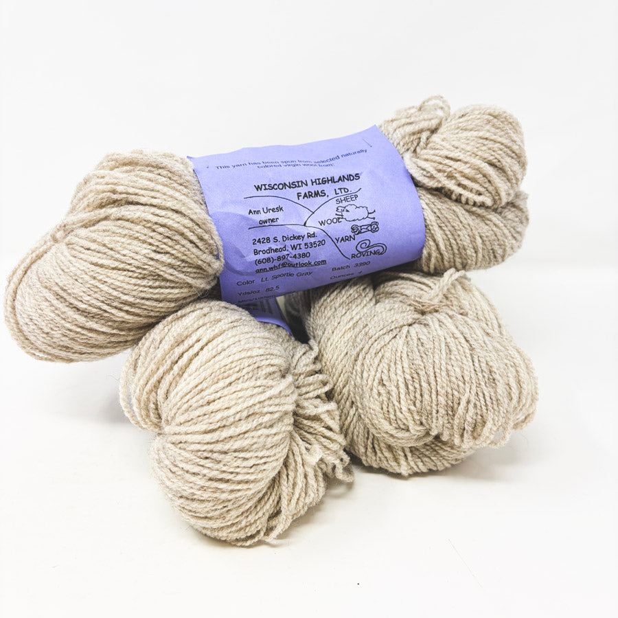 Wisconsin Highlands Farms Wool Yarn – Lt. Sporty Gray