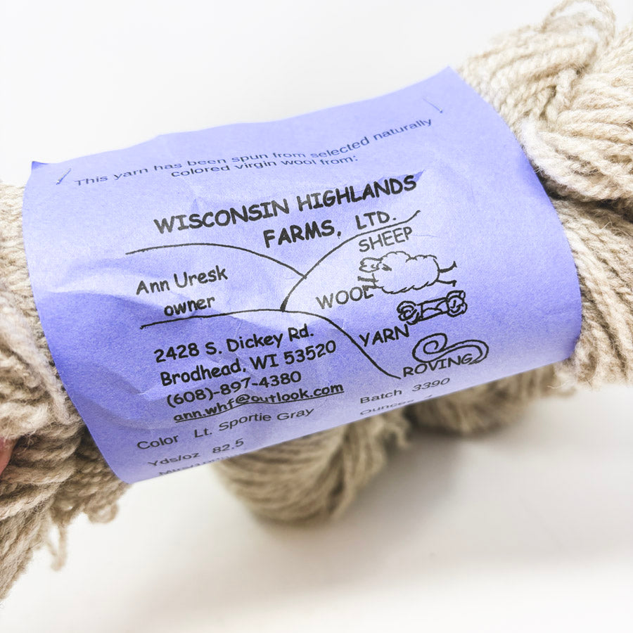 Wisconsin Highlands Farms Wool Yarn – Lt. Sporty Gray