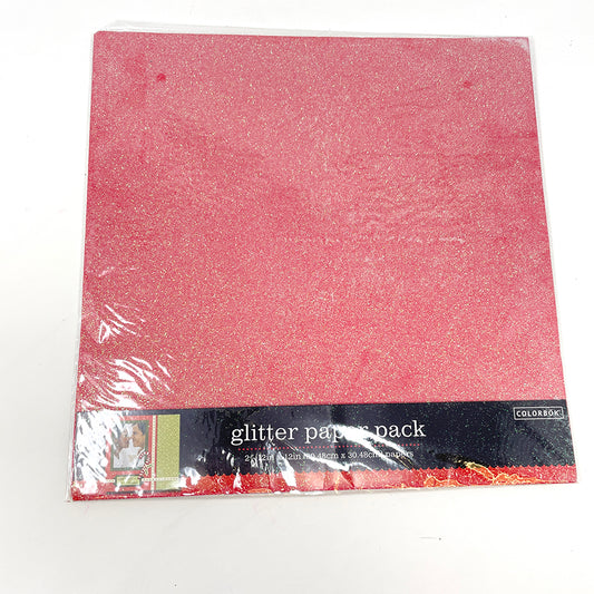 Colorbok Red Glitter Paper Pack