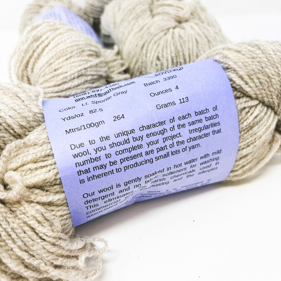 Wisconsin Highlands Farms Wool Yarn – Lt. Sporty Gray
