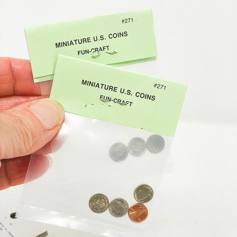 Fun Craft Miniature US Coin Bundle Pink & Green Labels