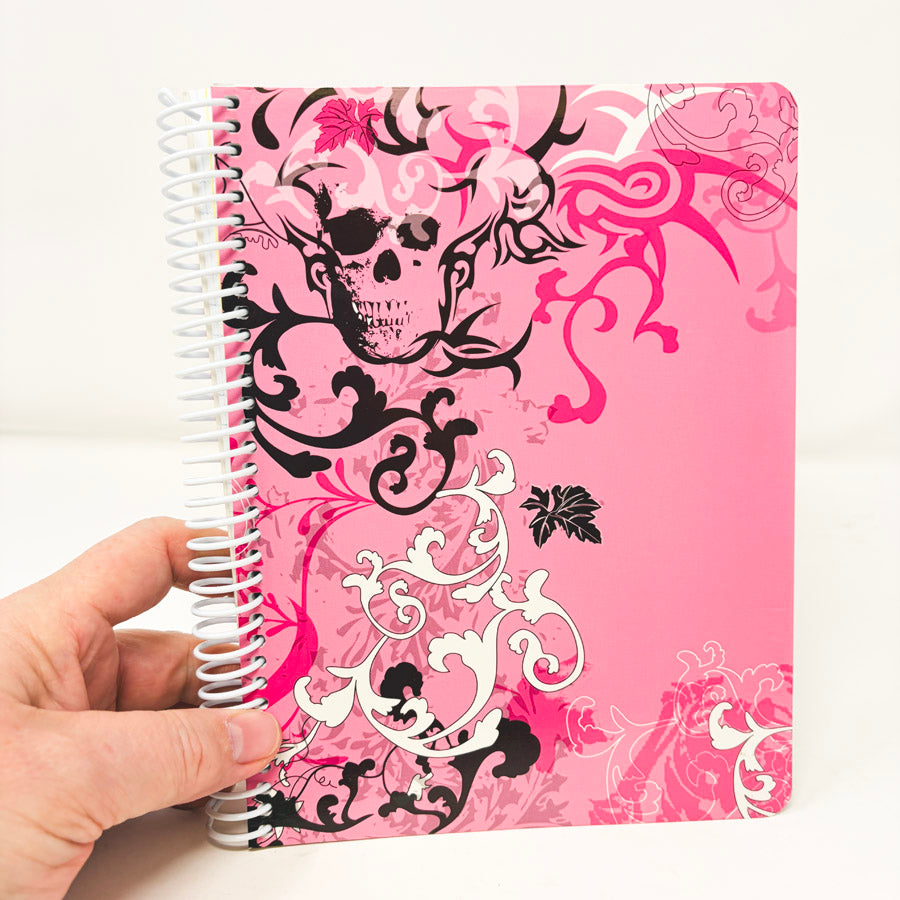 Spiral Bound Pink Skull Journal