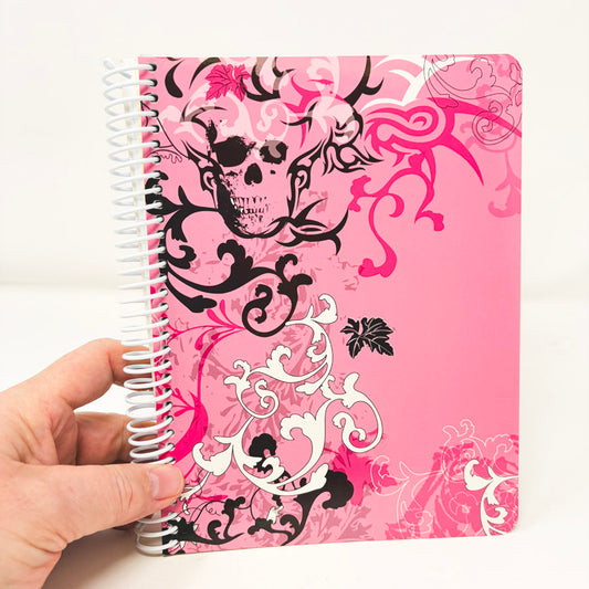 Spiral Bound Pink Skull Journal