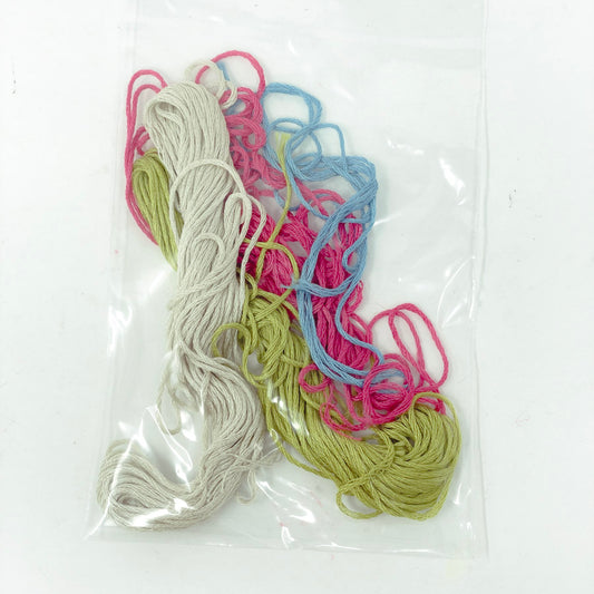 4 Partial Unmarked Floss Skeins