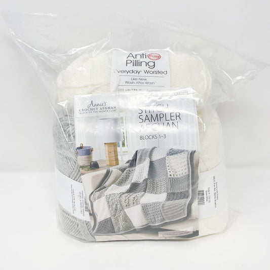 Annie's Block of the Month Club Afghan Kit - Coastal Gray