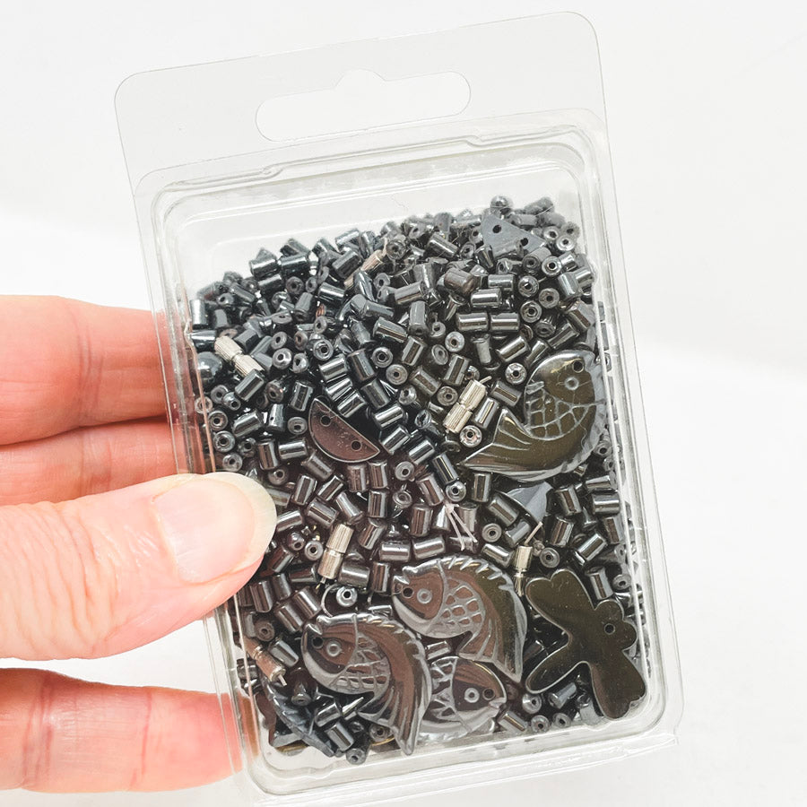 Big Bundle with Fish – Black Gunmetal Beads