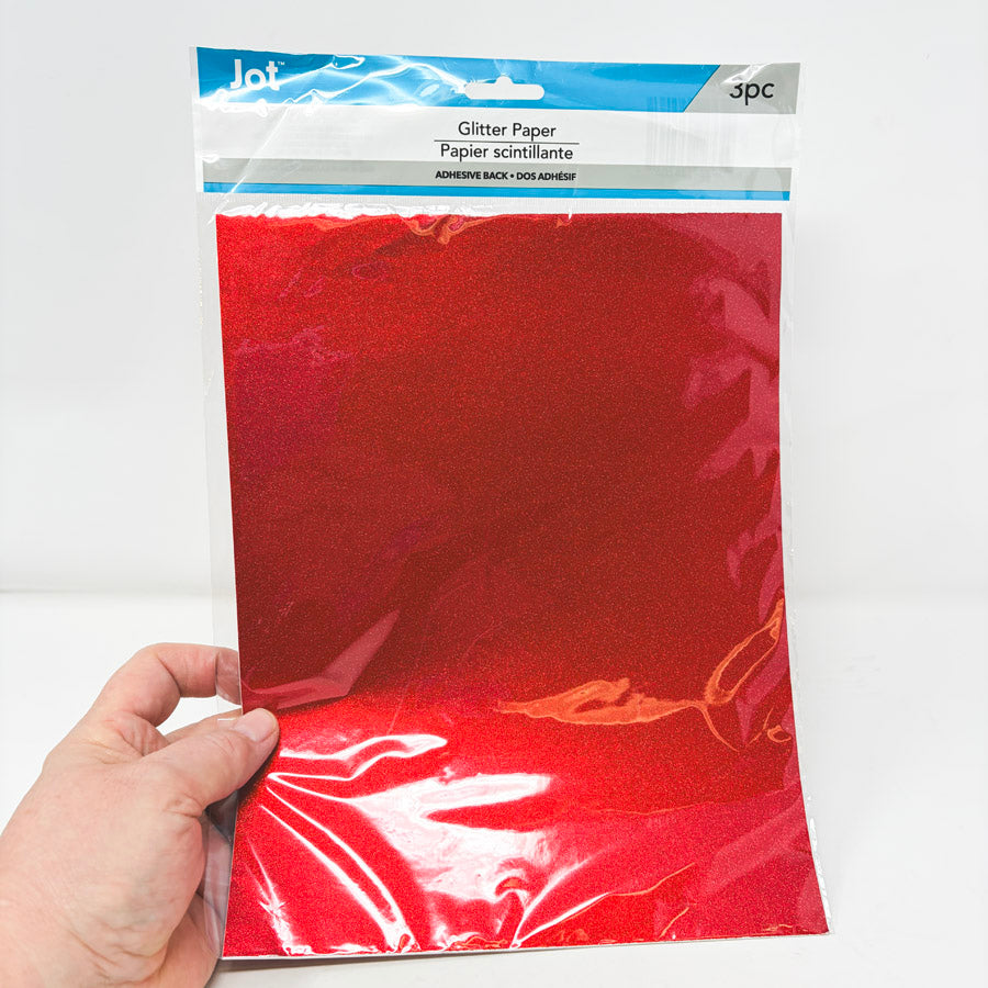 Jot Red Glitter Paper