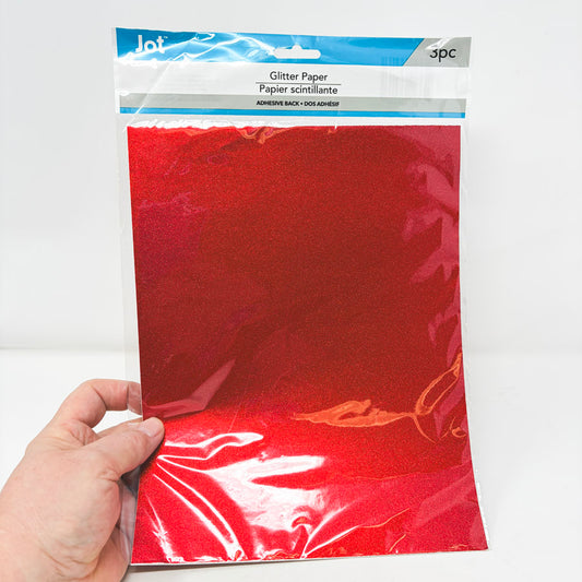 Jot Red Glitter Paper