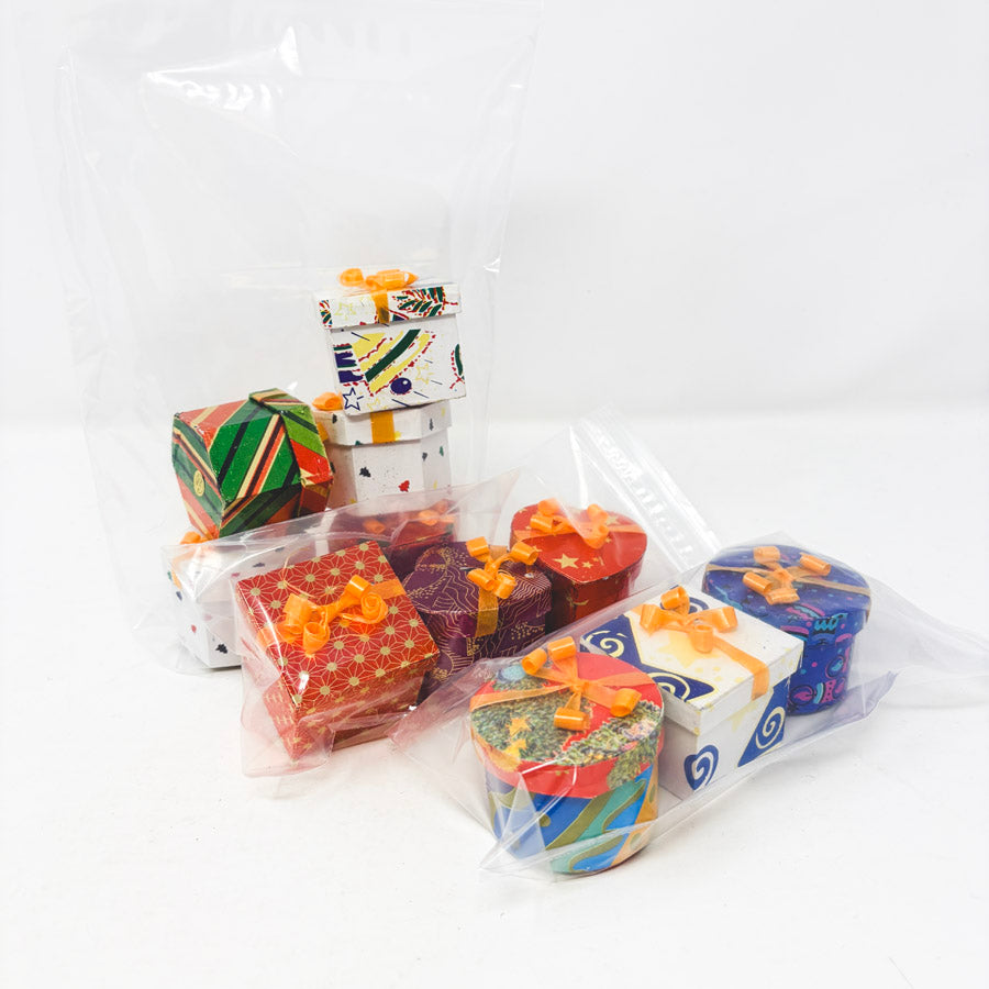 Tiny Paper Wrapped Gift Box With Bow Bundles