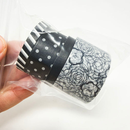 Black and White Pattern Washi Tape Bundle