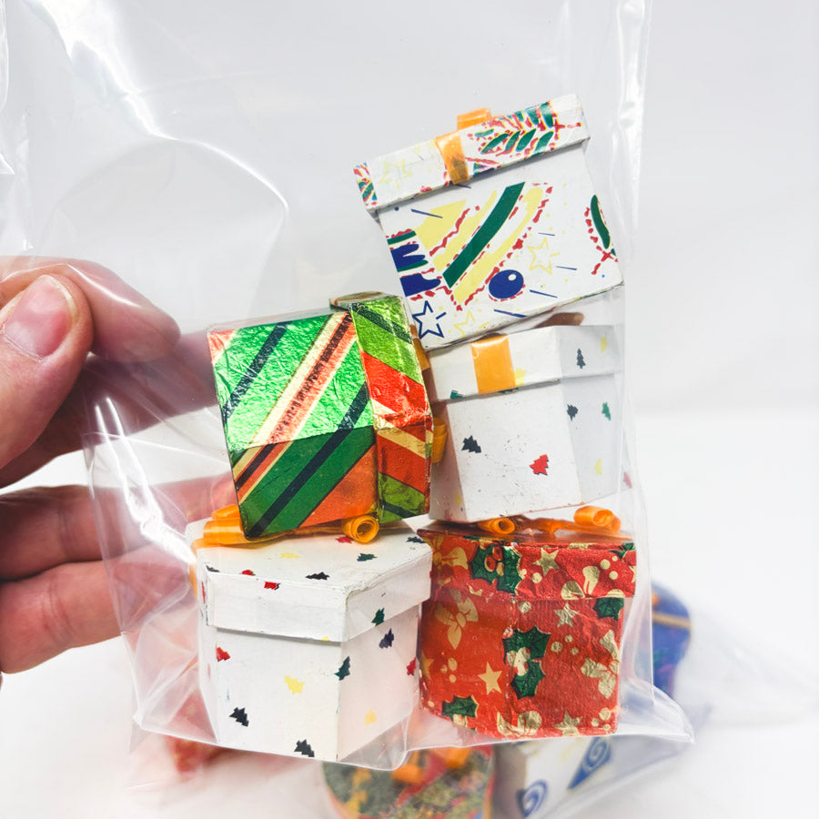 Tiny Paper Wrapped Gift Box With Bow Bundles
